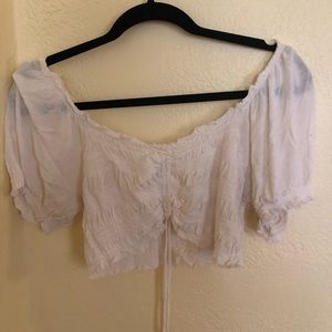 Cropped white blouse